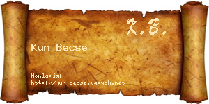 Kun Becse névjegykártya